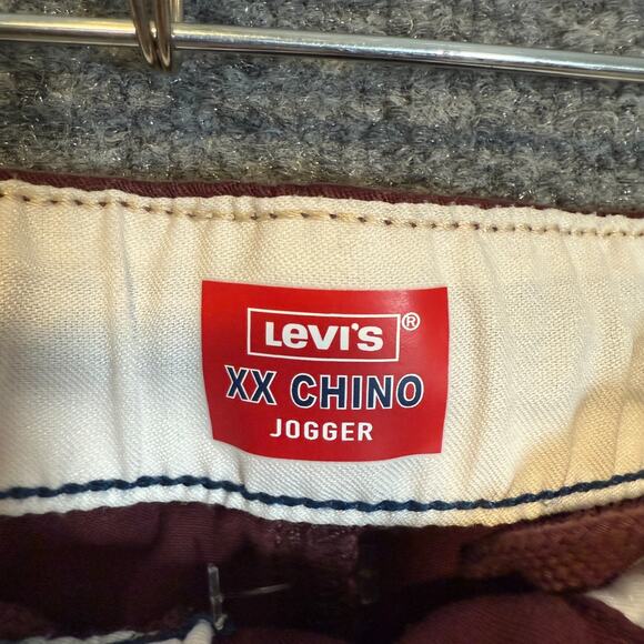 Levis Pants Men 2XL Red XX Chino Jogger Tapered Drawstring Pocket Comfort Casual - Picture 9 of 13